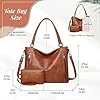 VINBAGGE Damen Handtasche Leder Henkeltasche Top Griff Tasche Vintage Weiches Umhängetasche Schultertasche Mit Geldbörse Hobo Damen Taschen für Frauen - Set 2pcs Braun #2