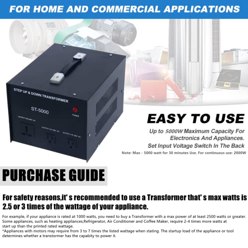 Yaeccc St-5000 Step Up Step Down Transformer 110V To 220V Step Up Voltage Converter Transformer #TOP2