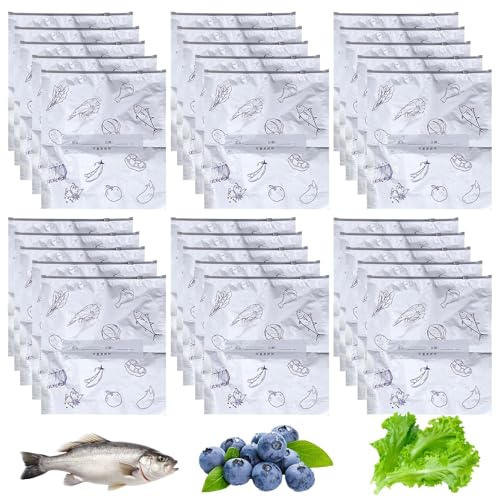 Bolsas de almacenamiento para congelador, paquete de 30 bolsas reutilizables para alimentos, contenedores de papel de aluminio, organizadores de comidas a prueba de fugas, accesorios de almuerzo
