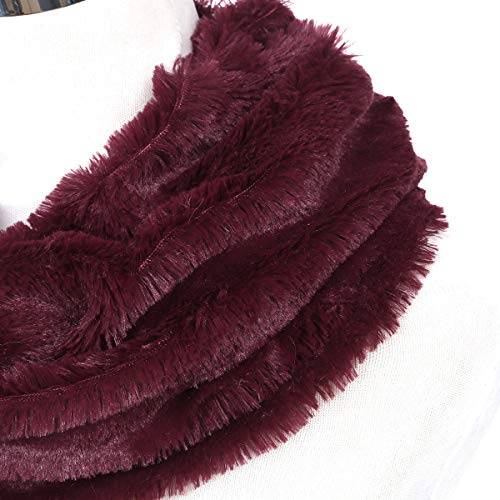Premium Soft Small Faux Fur Solid Color Warm Infinity Circle Scarf - Diff Colors4
