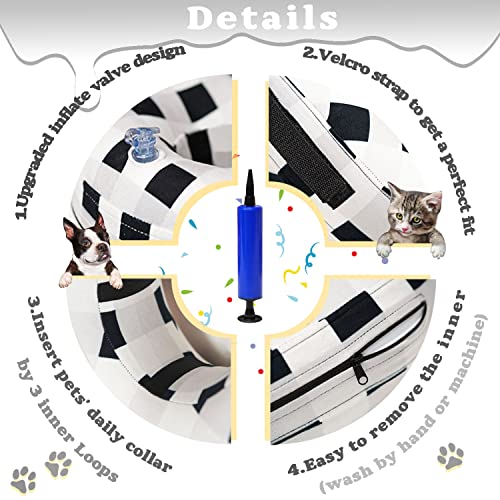 Image of Inflatable gentlegrid Protective Dog Donut Cone Collar for Dogs Cats-Soft Recovery Adjustable E-Collar Dog Neck Donut Cone Alternative After Surgery to Prevent from Biting Licking Scratching