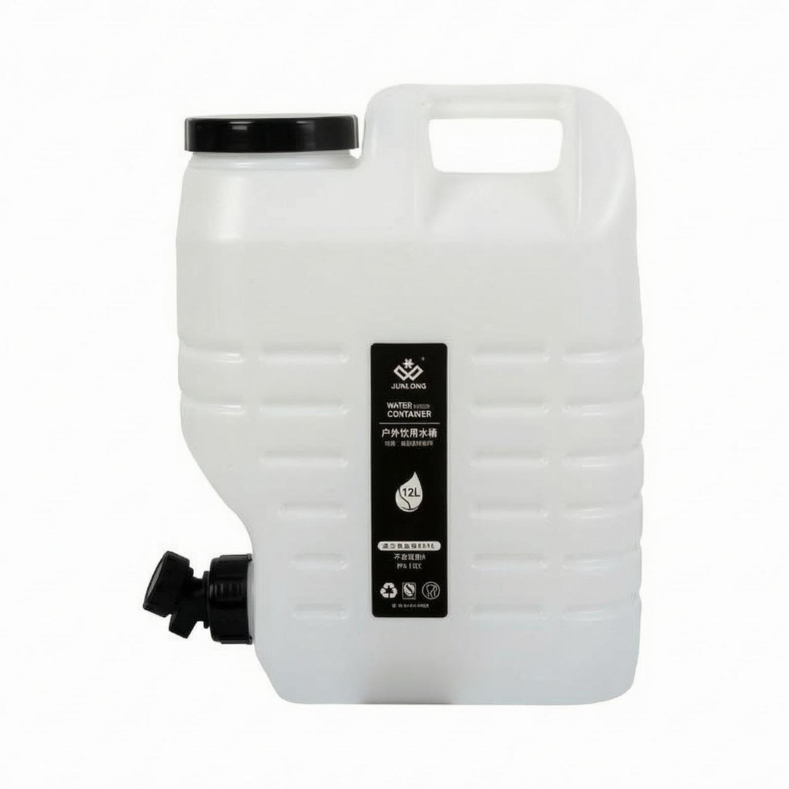 Spigot Water Jug Built in Handle Portable Water Container Screw Cap White 12L | Water Carriers & Jerrycans | Water Bottles & Hydration | Camping & Hiking | Outdoor Sports-image-15