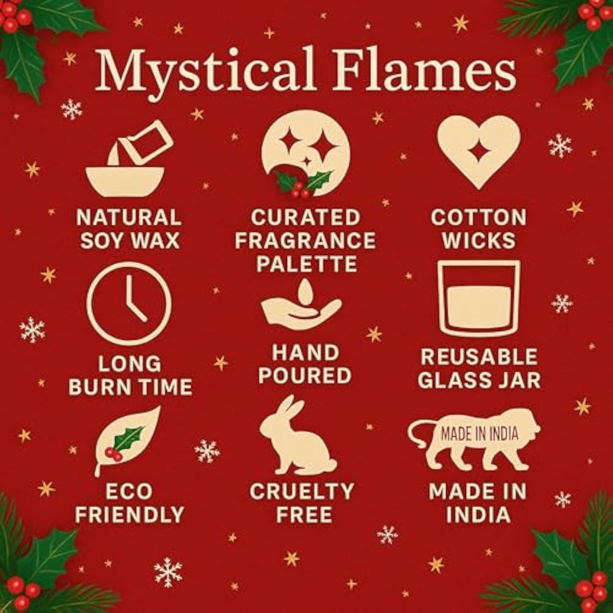 Christmas Tealight Candle Set, Decorative Soy Wax
