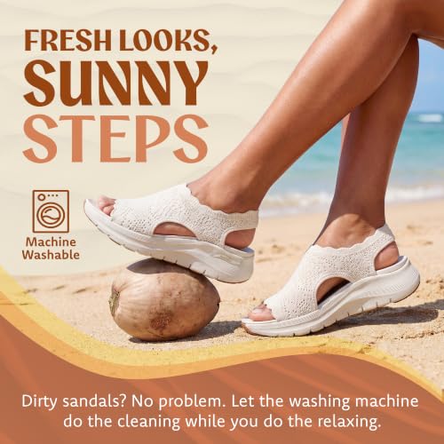 Image of Skechers Women's Arch Fit 2.0 - Flawless Choice | Arch Fit 2.0 Sandal, Yoga Foam Cushioned Footbed, Machine Washable, Stretch Fit, APMA Seal of Acceptance