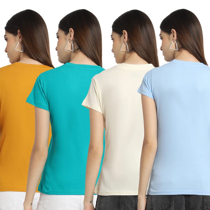 Image of Preneum Women's Cotton Regular Fit Graphic Stylish Printed Short Sleeves Casual T-Shirt |Trend & Styles