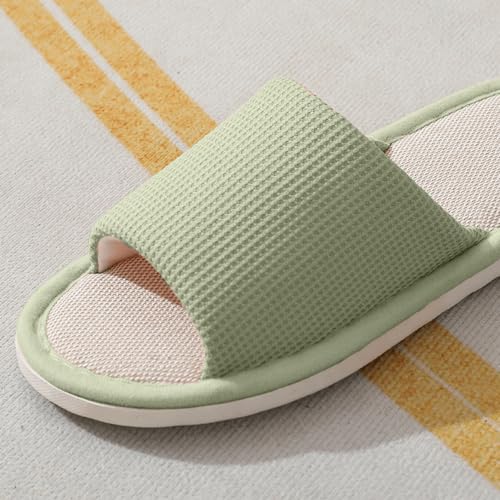 Womens Slipper Non-slip Four Seasons Cotton Linen Slippers Sole Bedroom Cozy Indoor Outdoor Home Slides for Women3