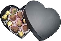 Vista 2 de WENPACK Caja de regalo vacía en forma de corazón Embalaje de fresa (negro)