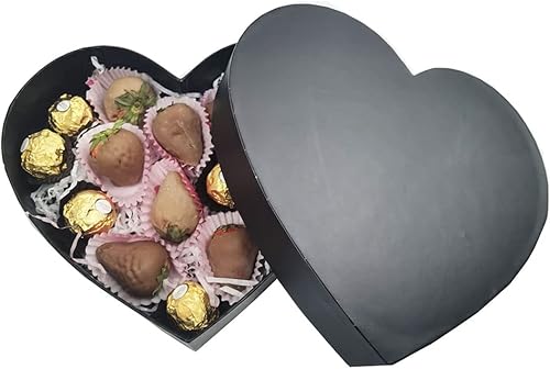 Miniatura 2 de WENPACK Caja de regalo vacía en forma de corazón Embalaje de fresa (negro)