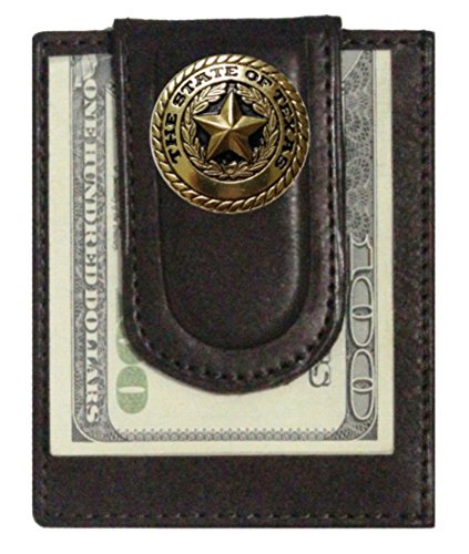 Custom Texas Gold Seal Paul and Taylor Money Clip Wallet Brown