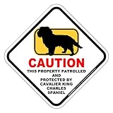 [MAGSIGN] キャバリアキングチャールズスパニエル英語バンパーステッカー 犬注意/警備監視中ステッカー 対象:車(ドア/ガラス/ボディ)･屋外(玄関扉/窓ガラス/メールポスト) 日本製 カラー:ホワイト(白色) Sサイズ