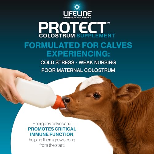 Image of ANNUSO LIFELINE Protect Colostrum Supplement for Calves, 1lb Bag - 50g Globulin Protein per Feeding - 20% Added Fat and Carbohydrates - Immune and Energy Support for Newborn Calves