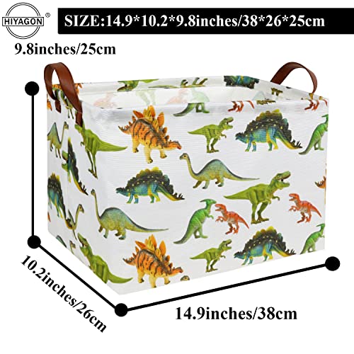 Image of Rectangular Dinosaur Basket Baby Kids Storage Basket for Boys Cute Toy Box Bin Organizer Book Shelf Dinosaur Room Decor(Toy Dinosaur)