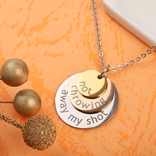 Not Throwing Away My Shot Tri-layer Necklace,Hamilton Charm Rise Up Necklace for Teen Broadway Musical Inspired Jewelry2