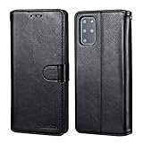 HISSIMO Flip Wallet Case for Samsung Galaxy S20 Plus, 3 Card Slots, Magnetic Closure, Black