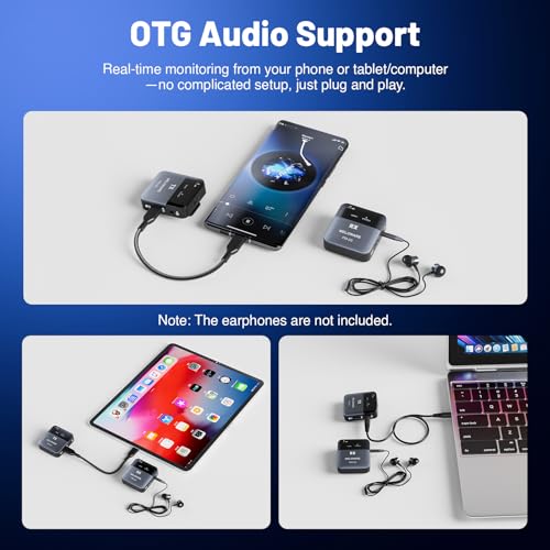 Image of MELONARE Portable Wireless in Ear Monitor System w / 4 Receivers, Mono /Stereo Switch, Wireless Audio Transmitter and Receiver, 24bit /48kHz Audio, OTG Input, IEM for Live, Studios, Bands (PM-2S-4R)