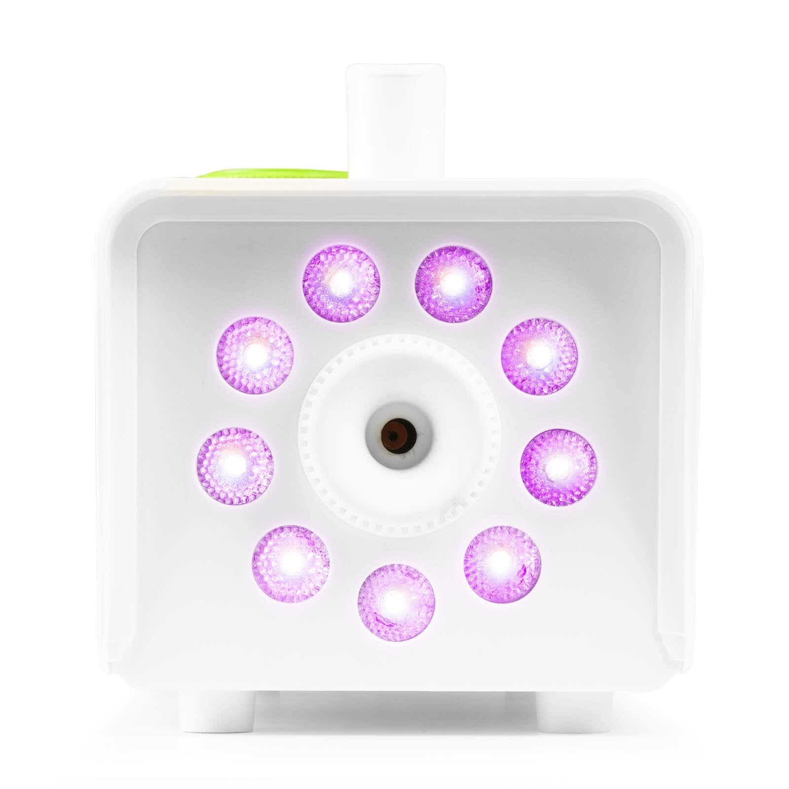 Fuzzix F509LW Nebelmaschine Mini mit LED Lichteffekt, 500 Watt mit Fernbedienung, Rauchmaschine, Smoke Machine mit 9 LEDs RGB für Hochzeiten, Fog Machine Nebelmaschine Halloween, DJ, Party - Weiß
