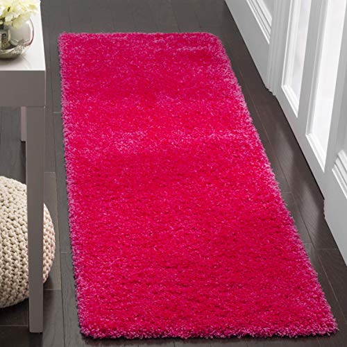 SAFAVIEH Laguna Shag Collection Runner Rug - 2'3" x 6', Fuchsia, Solid Design, Non-Shedding & Easy Care, 2-inch Thick Ideal for High Traffic Areas in Living Room, Bedroom (SGL303J) -  SGL303J-26