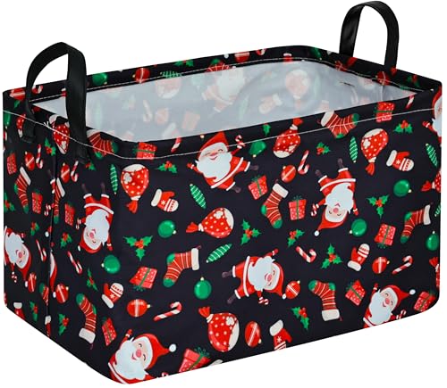 DUYIY Rectangle Christmas Gift Storage Basket Home Shelf Storage Basket Organizer Box Clothes Laundry Hamper Nursery Basket Laundry Basket with...