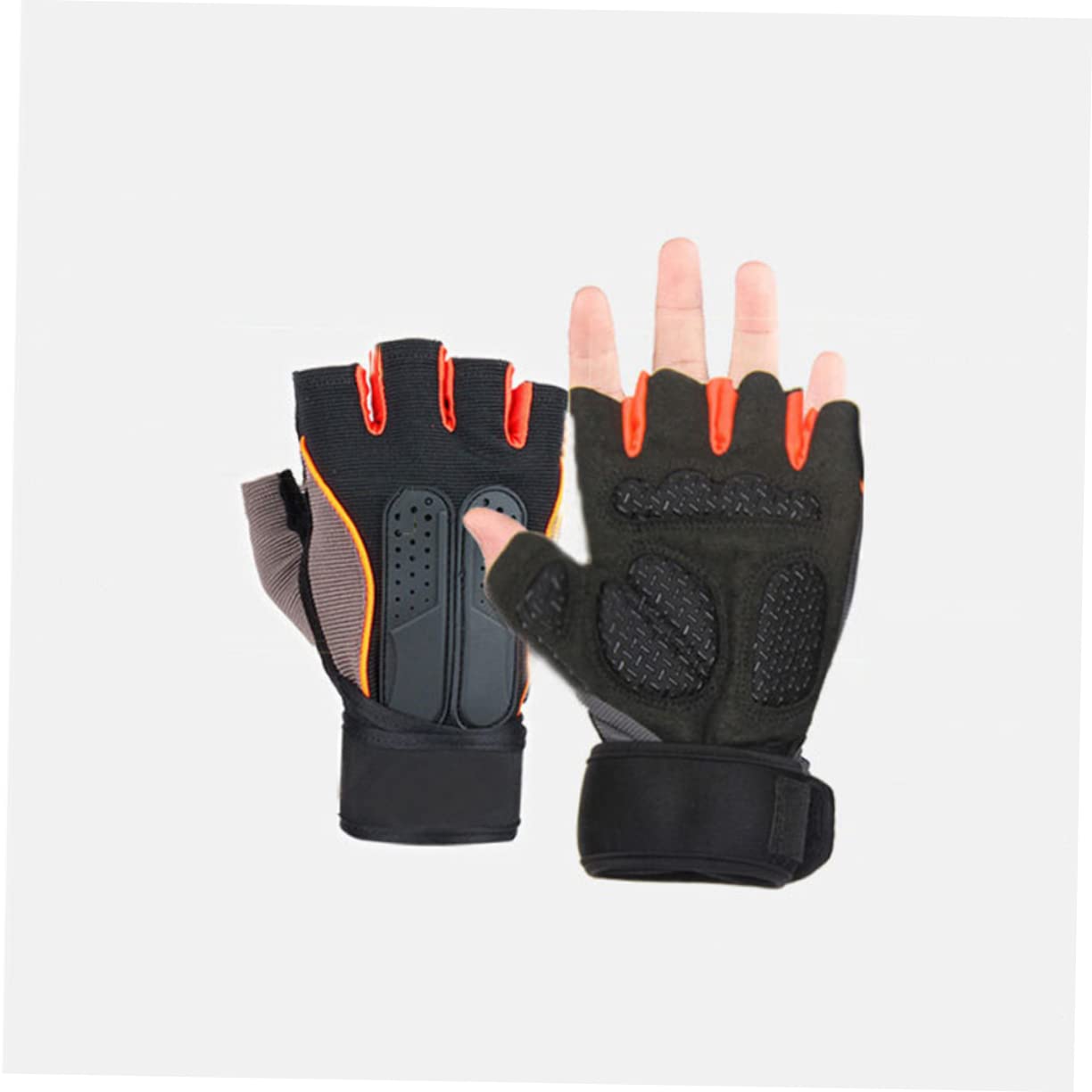 Yardwe 2 Paia Di Guanti Da Allenamento Per Uomo Mezzi Guanti Per Sollevamento Pesi Da Esercizio Per Uomo Senza Dita Da Palestra Con Supporto Per Il Polso Allenamento