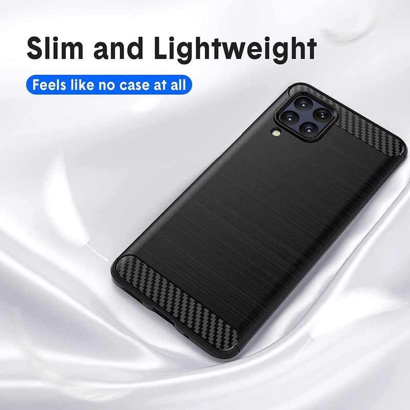 Image of NPRC Hybrid Ultra Slim Protective Case TPU Non-Slip Carbon Fiber Texture Shockproof Case Cover for Samsung Galaxy M53 5g - Blue