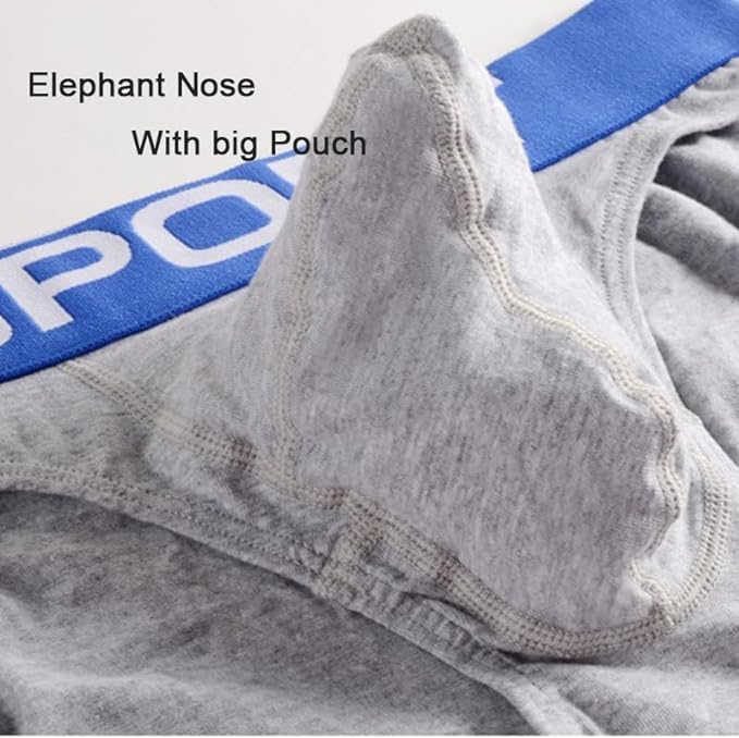Mens Cotton Elephant Nose Trunk Boxer Briefs Underwear Pouch Bullet separate breathable Sexy panties for man youth Mid waist2