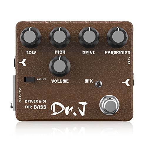 JOYO Bass Pedal of Overdrive Mic'd Tube Bass Amp Simulator Pedal Builtin DI & XLR Output for