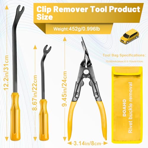 Image of Doaho Car Trim Removal Tool, 3 Pcs Clip Pliers Set Fastener Clip Removal Tool, Auto Trim Removal Tool Set for Vehicle Door Panel, Audio Radio Panel, Dashboard Repair Kit