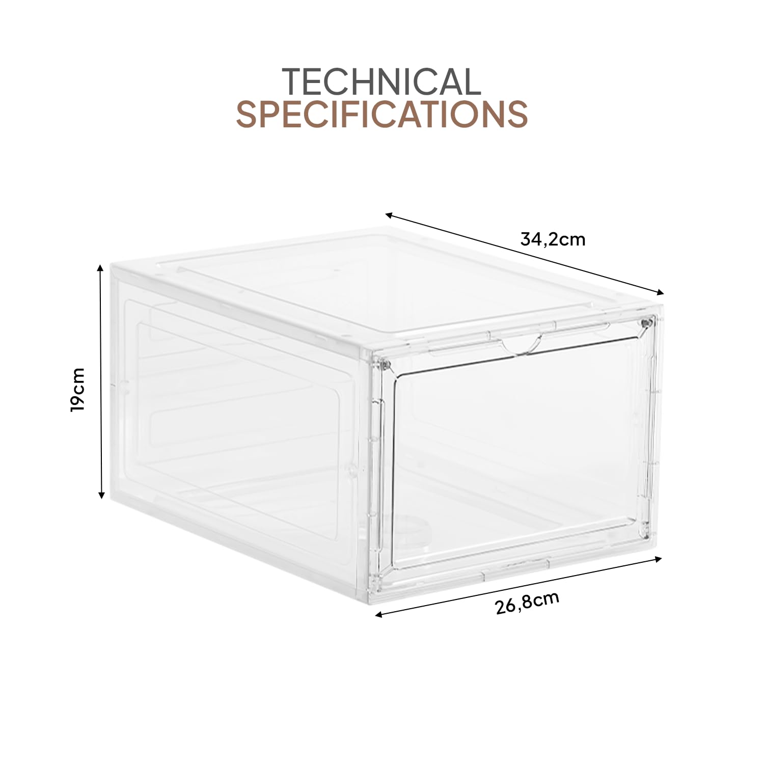 La Box des Sneakers Pack 10uds. Porta Scarpe Trasparenti per Scarpe da Ginnastica. Scatole Porta Scarpe per la Conservazione. Scatole Scarpe. Espositore di Sneakers. (10pcs Transparent)
