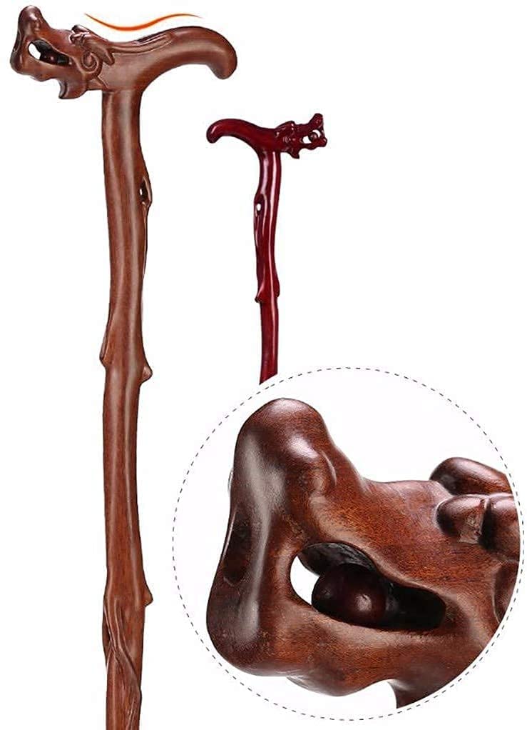 Hölzerne Wanderstift massiven Rohrstock Krücke Rotholz Birnenblume Holzrohr Carving Wasserhahn Walket Stick geeignet für Geschenk Wasserhahn Krücke CRUTCH-11.19