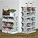 PHUNIGEEFT Shoe Rack, 6 Tier Small Shoe Organizer Without Assembly, Foldable Shoe Rack for Entryway, Front Door Entrance, Bedroom, Small Spaces, White
