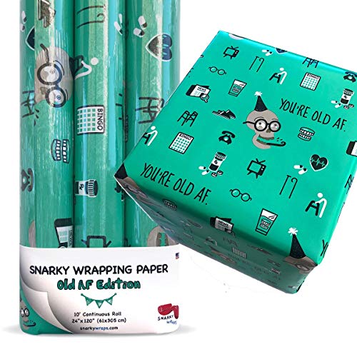 Snarky Wraps Funny Prank Adult Gift Birthday Wrapping Paper 3 Rolls of 24