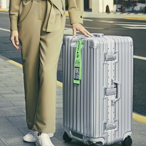 Aluminum Frame Suitcase Large Capacity Pull Rod Suitcase Travel Suitcase Password Suitcase Thickened and Durable(Silver,28in)2
