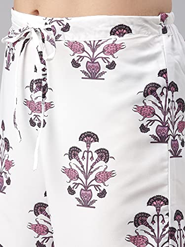 Image of Vaamsi Women's Poly Crepe Floral Block Printed Straight Kurta Pant With Dupatta