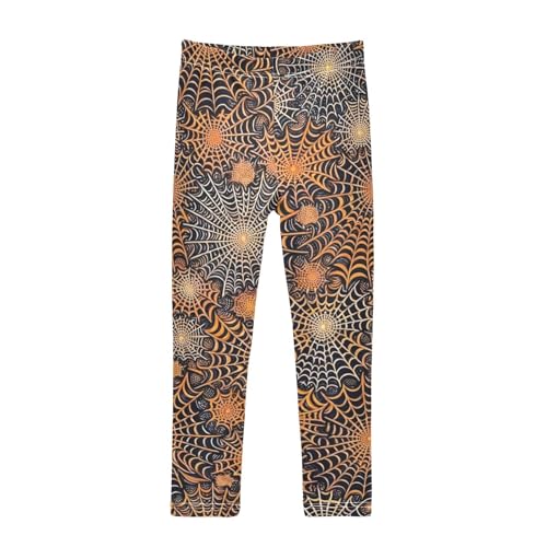 Spider Web Halloween Girls Leggings Stretchy Dance Pants for Kids