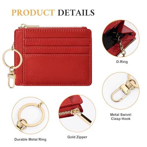 Image of Sodsay Card Case Slim Front Pocket Wallet for Women Credit Card Holder with Keychain | Slim, Front Pocket, Credit Card Holder, with Keychain