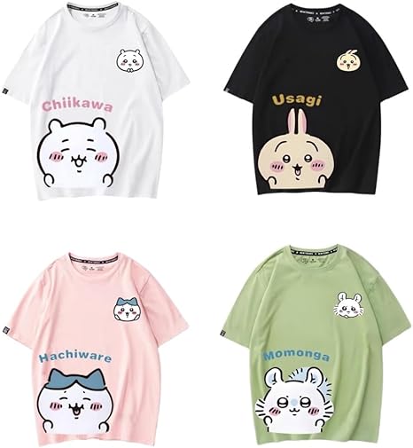 香港限定 飲茶 ちいかわ うさぎ Tシャツ ファイルセット ハチワレ 刺繍 黒 ちいかわ】半袖Tシャツ（ハチワレ）(Mサイズ ネービー