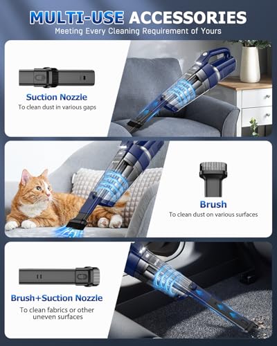 Image of AHNR Handheld Vacuum Cordless Rechargeable, Hand Held Car Vacuum Cleaner