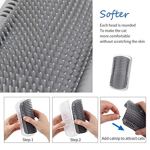 Kätzchen Selbst Pflege Massage Bürste Wand Ecke Bürste Werkzeug Katze Toys Selbstreinigende Katzenbürste mit Katzenminze Unterstützung für Türen Tisch Wände