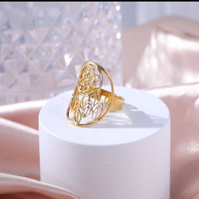 Dreamtimes Anelli geometrici a spirale per donne, stile involucro intrecciato in acciaio inossidabile Anello esagerato regolabile per pollice aperto Piccolo anello a spirale regalo (M-argento