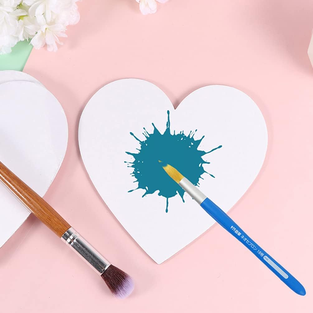 6pcs Heart Shape Oil Painting Boards Cotton Canvas Art Panels for Creative Projects Blank Sketchpads for Artists and Decor