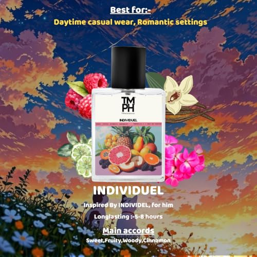 Image of TMPerfumehouse Individuel EDP for Men | Sweet, Aromatic & Long Lasting Perfume Spray | Sweet, Fruity& Warmspicy Fragrance | Luxury Gift for Him | TMPH | 50ml