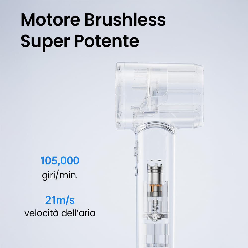 Laifen SE Special – Asciugacapelli veloce e silenzioso con tecnologia agli ioni – Con accessori per lo styling – Blu