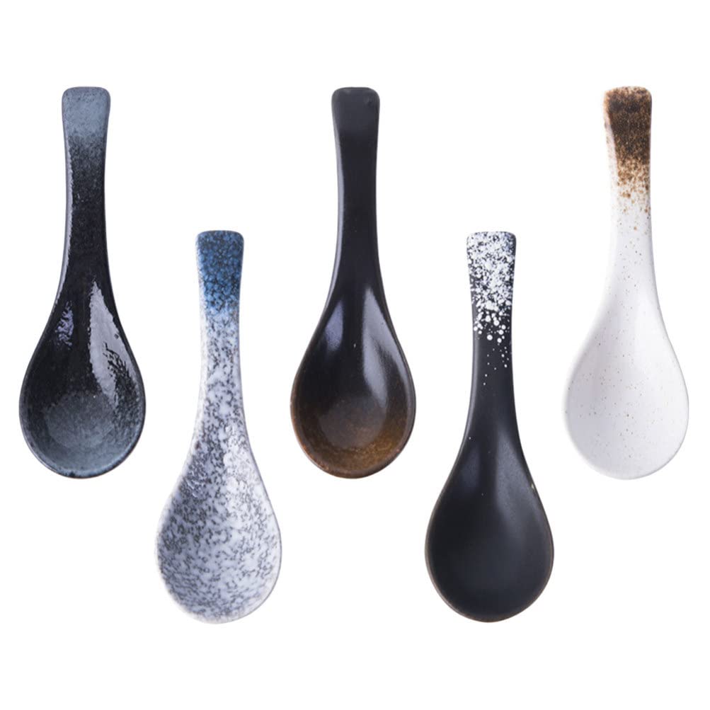 UPKOCH 10piezas Cucharas De Japonesas De Cerámica Para y Arroz Decoración Para Cocina y