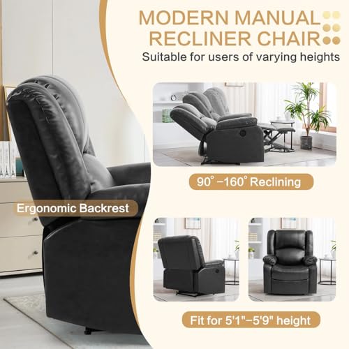 Image of Seventh Heaven Phoenix 1 Seater Motorised Recliner | Single Sofa Chair for Living Room Comfort | Ergonomic Design (Leatherette - Black)