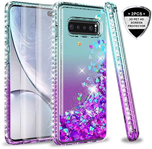 Leyi Case For Samsung Galaxy S And Pet Screen Protector 2 Pack Girl 3d Clear Glitter Saprkly Quicksand Cute Personalised Silicone Tpu Shockproof Hard Phone Cover For Samsung S S 5g Green Blue Buy