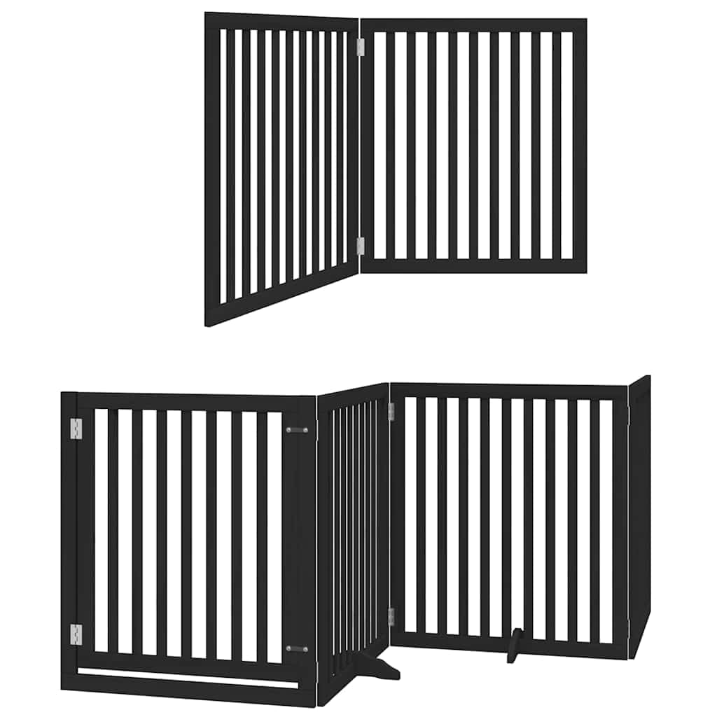 Puerta plegable para perros con puerta de madera de álamo negro, 800 cm de longitud, estable, para casa, apartamento, jardín, protección y seguridad de cachorros y perros