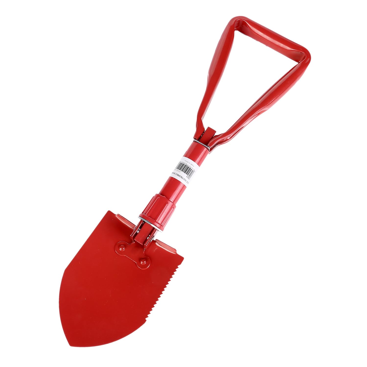 BMB Tools Red Foldable Shovel - 24Inch | Folding Camping Shovel, High Carbon Steel Survival Shovel Entrenching Tool Handle with Carrying Pouch | Shovel for Digging