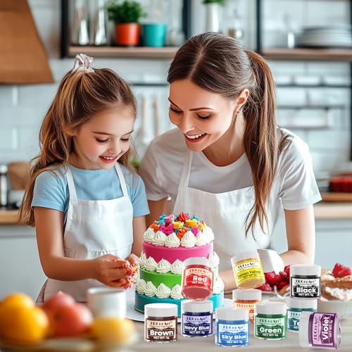 Image of Food Coloring Powder - ERCorArt 10 Vivid Colors Powder Food Dye, Highly Concentrated Flavorless Food Coloring for Baking, Frosting, Cake Decorating, Icing, Cookies, Slime - 5g /Bottle