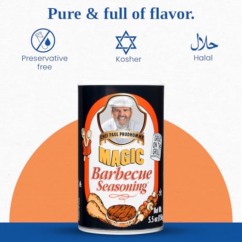 Image of Chef Paul Barbecue Magic Seasoning Blends | All Purpose Seasoning for Grilling & Smoking | Smoky, Slightly Peppery BBQ Rub | Dry Rub for Chicken, Ribs & Burgers | BBQ Seasoning | 5.5 oz (Pack of 1)