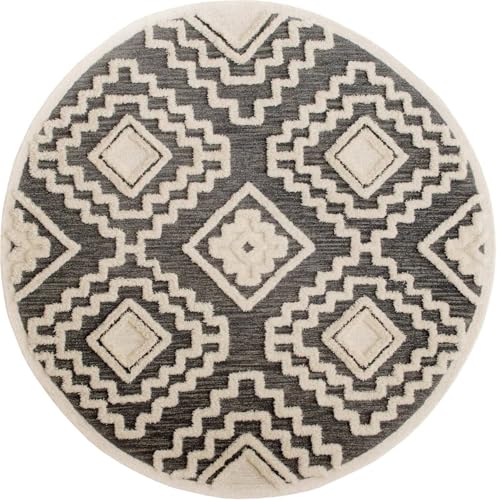 Image of Sifa Carpet Traditional Floral Round Area Rug - Hand-Tufted New Zealand Wool Circular Carpet for Dining Room & Bedroom Weight -6 Pund, Size-3x3 Feet (36x36 Inch Round)